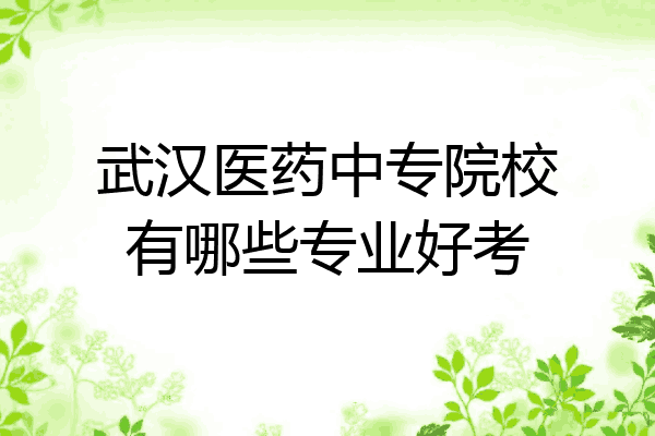 武汉医药中专院校有哪些专业好考