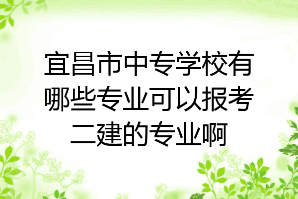 宜昌市中专学校有哪些专业可以报考二建的专业啊