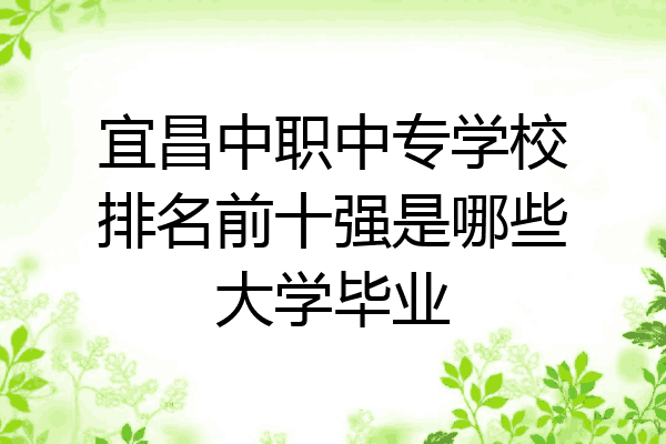 宜昌中职中专学校排名前十强是哪些大学毕业