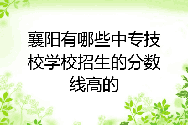 襄阳有哪些中专技校学校招生的分数线高的