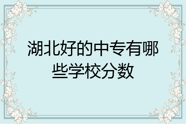 湖北好的中专有哪些学校分数