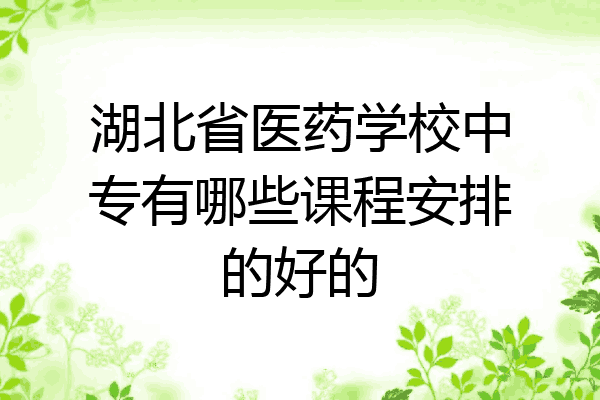 湖北省医药学校中专有哪些课程安排的好的
