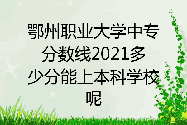 鄂州职业大学中专分数线2021多少分能上本科学校呢
