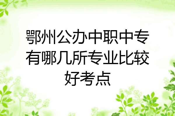 鄂州公办中职中专有哪几所专业比较好考点
