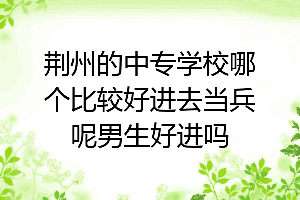 荆州的中专学校哪个比较好进去当兵呢男生好进吗