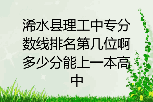 浠水县理工中专分数线排名第几位啊多少分能上一本高中