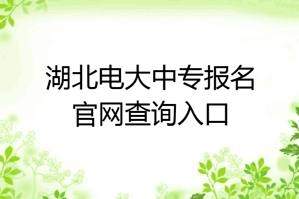 湖北电大中专报名官网查询入口