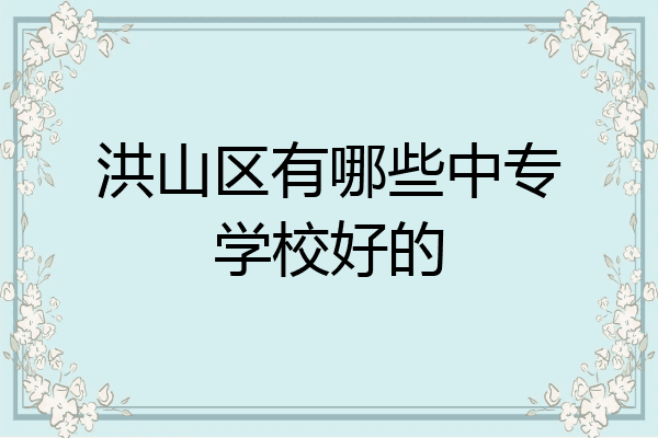 洪山区有哪些中专学校好的