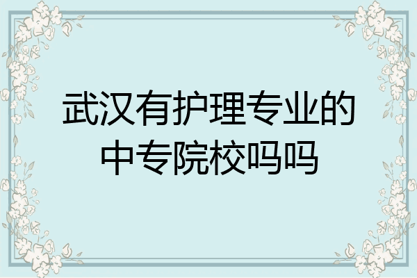 武汉有护理专业的中专院校吗吗