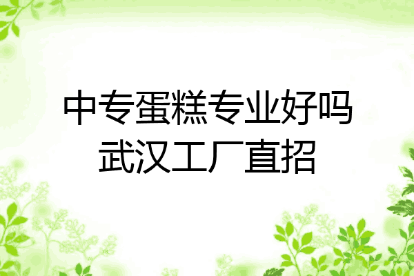 中专蛋糕专业好吗武汉工厂直招