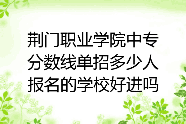 荆门职业学院中专分数线单招多少人报名的学校好进吗