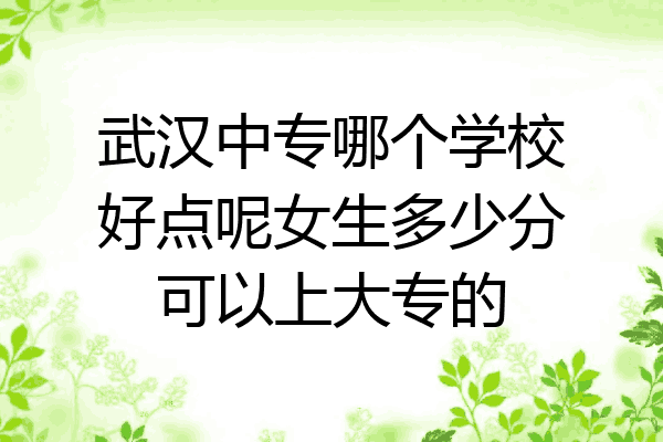 武汉中专哪个学校好点呢女生多少分可以上大专的