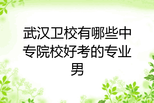 武汉卫校有哪些中专院校好考的专业男