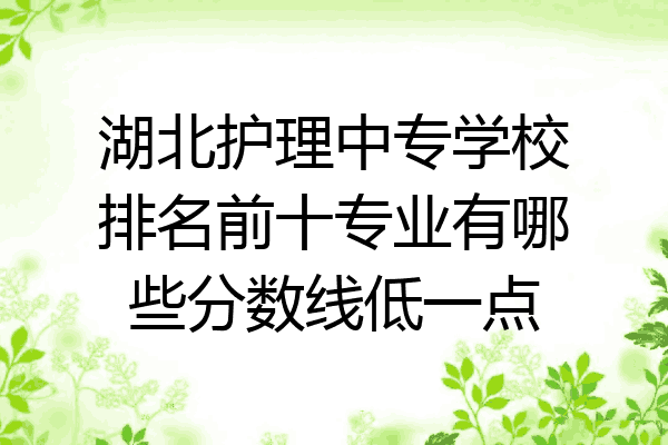 湖北护理中专学校排名前十专业有哪些分数线低一点
