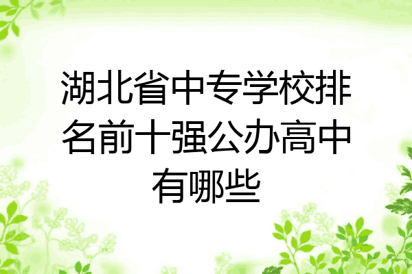 湖北省中专学校排名前十强公办高中有哪些