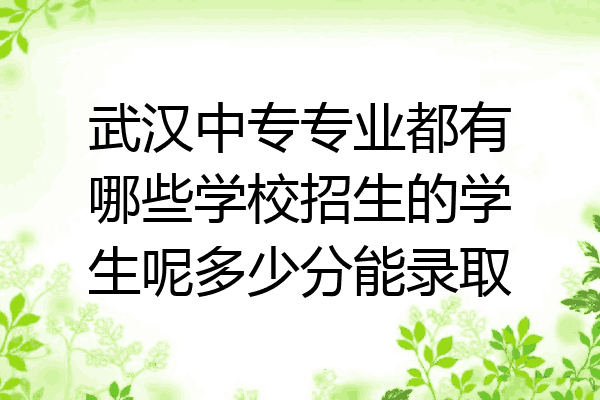 武汉中专专业都有哪些学校招生的学生呢多少分能录取