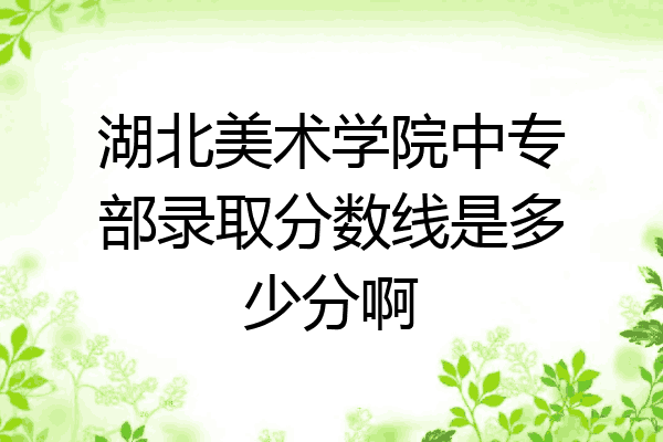 湖北美术学院中专部录取分数线是多少分啊