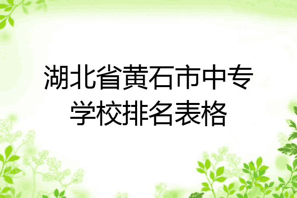 湖北省黄石市中专学校排名表格