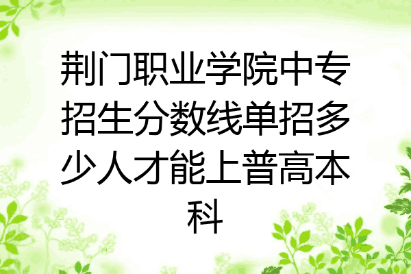 荆门职业学院中专招生分数线单招多少人才能上普高本科