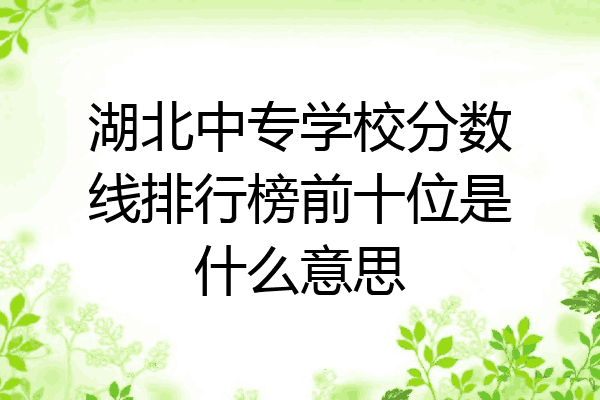湖北中专学校分数线排行榜前十位是什么意思