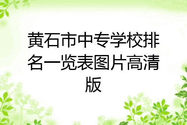 黄石市中专学校排名一览表图片高清版