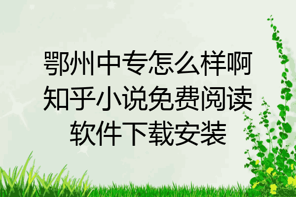 鄂州中专怎么样啊知乎小说免费阅读软件下载安装