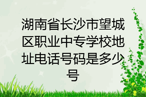 湖南省长沙市望城区职业中专学校地址电话号码是多少号