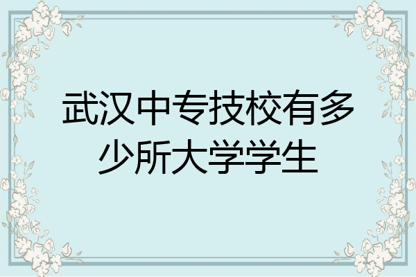 武汉中专技校有多少所大学学生