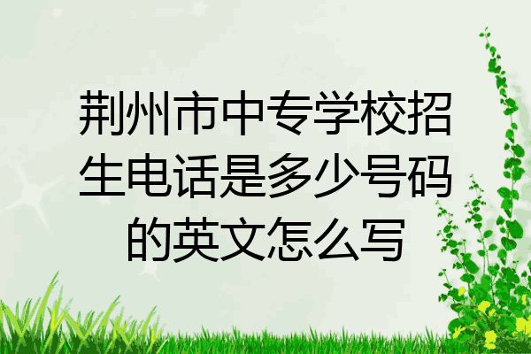 荆州市中专学校招生电话是多少号码的英文怎么写