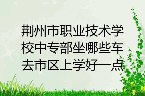 荆州市职业技术学校中专部坐哪些车去市区上学好一点