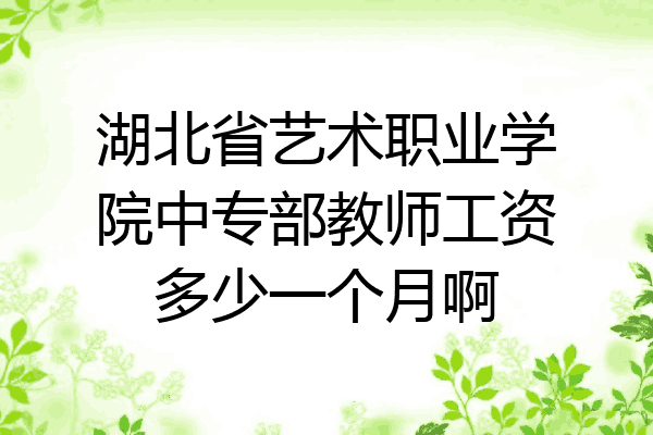 湖北省艺术职业学院中专部教师工资多少一个月啊