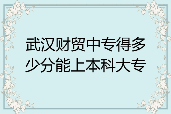 武汉财贸中专得多少分能上本科大专