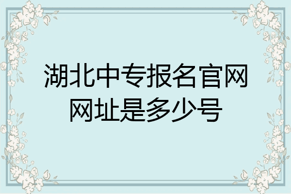 湖北中专报名官网网址是多少号