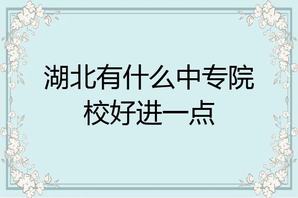 湖北有什么中专院校好进一点