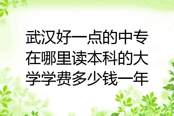 武汉好一点的中专在哪里读本科的大学学费多少钱一年