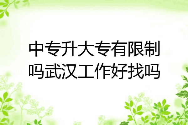 中专升大专有限制吗武汉工作好找吗
