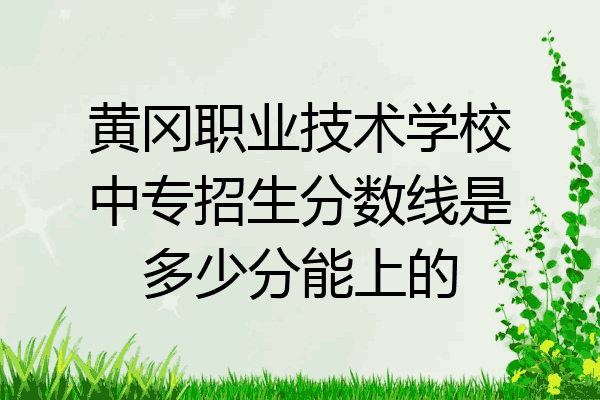 黄冈职业技术学校中专招生分数线是多少分能上的