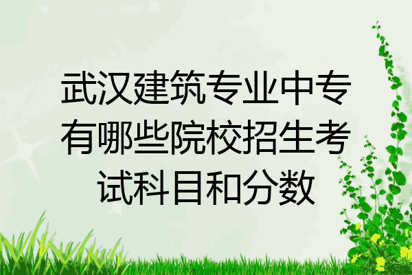 武汉建筑专业中专有哪些院校招生考试科目和分数