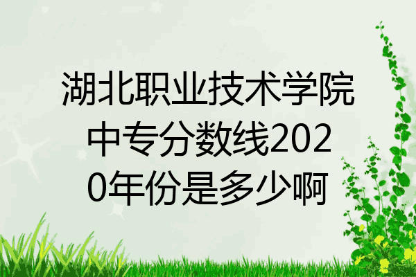 湖北职业技术学院中专分数线2020年份是多少啊