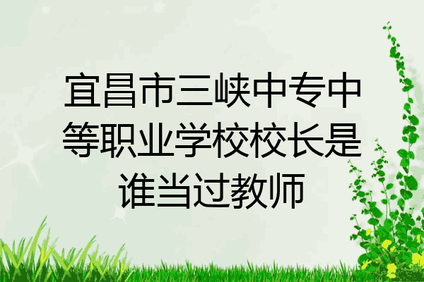 宜昌市三峡中专中等职业学校校长是谁当过教师