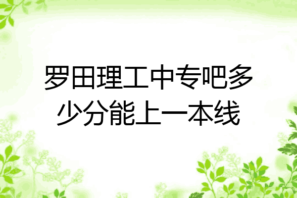 罗田理工中专吧多少分能上一本线