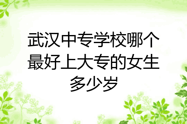 武汉中专学校哪个最好上大专的女生多少岁