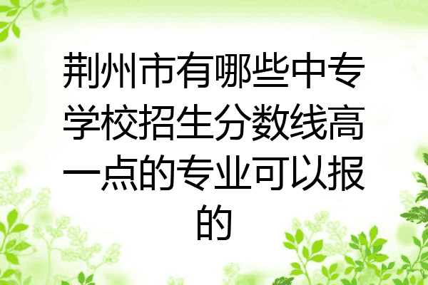 荆州市有哪些中专学校招生分数线高一点的专业可以报的