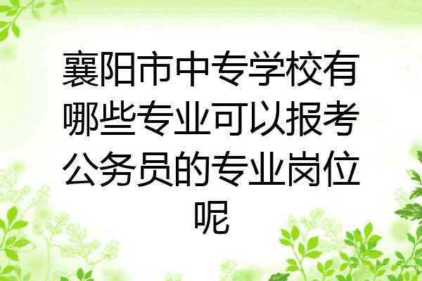 襄阳市中专学校有哪些专业可以报考公务员的专业岗位呢