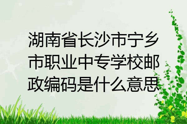 湖南省长沙市宁乡市职业中专学校邮政编码是什么意思