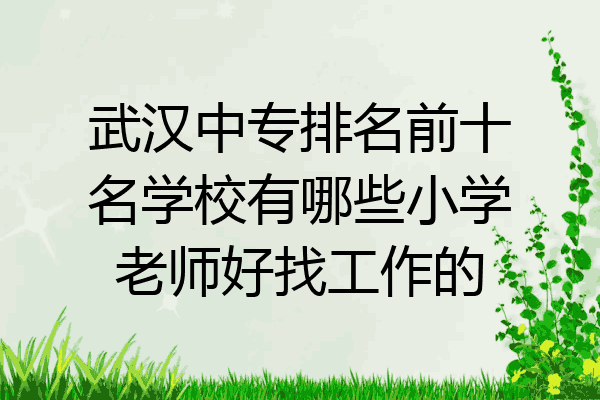武汉中专排名前十名学校有哪些小学老师好找工作的