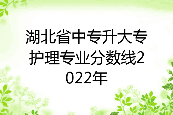 湖北省中专升大专护理专业分数线2022年