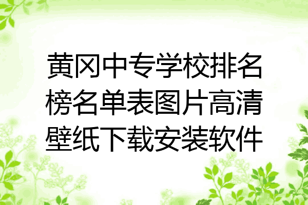 黄冈中专学校排名榜名单表图片高清壁纸下载安装软件