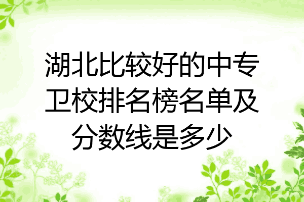 湖北比较好的中专卫校排名榜名单及分数线是多少