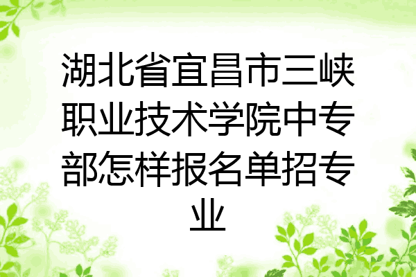 湖北省宜昌市三峡职业技术学院中专部怎样报名单招专业